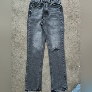 New Unpublished jeans black faded  size 27 ripped knee, vintage mom fit